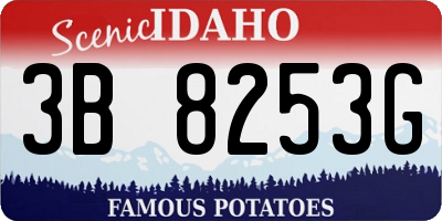 ID license plate 3B8253G