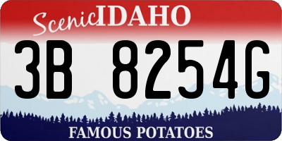 ID license plate 3B8254G