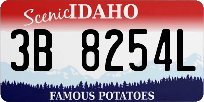 ID license plate 3B8254L