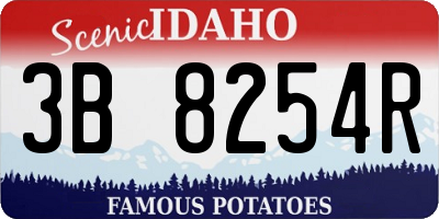 ID license plate 3B8254R