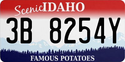 ID license plate 3B8254Y