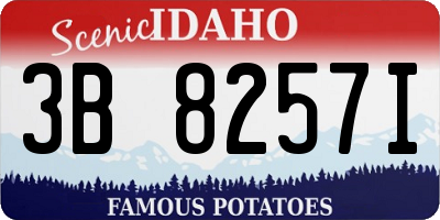 ID license plate 3B8257I