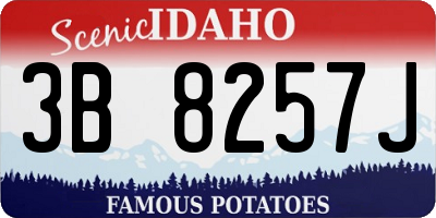 ID license plate 3B8257J