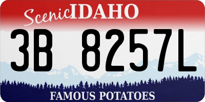 ID license plate 3B8257L