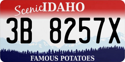 ID license plate 3B8257X