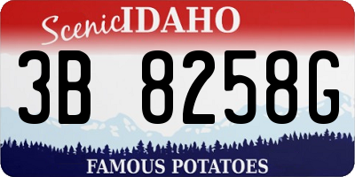 ID license plate 3B8258G