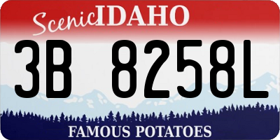 ID license plate 3B8258L
