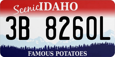 ID license plate 3B8260L