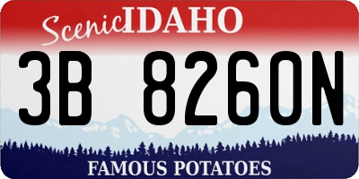 ID license plate 3B8260N