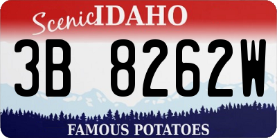 ID license plate 3B8262W