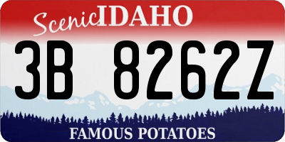 ID license plate 3B8262Z