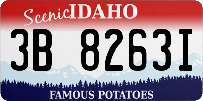 ID license plate 3B8263I