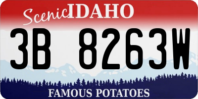 ID license plate 3B8263W