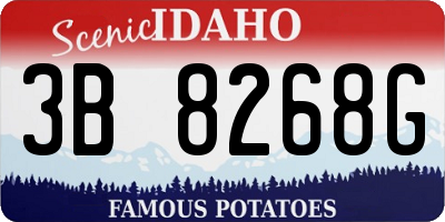 ID license plate 3B8268G