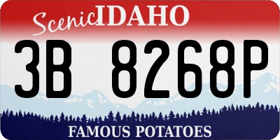 ID license plate 3B8268P