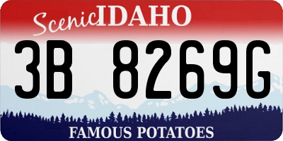 ID license plate 3B8269G
