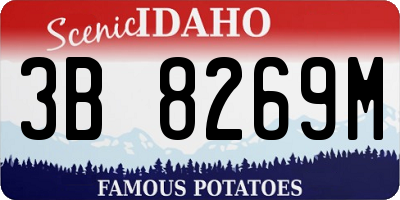 ID license plate 3B8269M