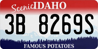 ID license plate 3B8269S