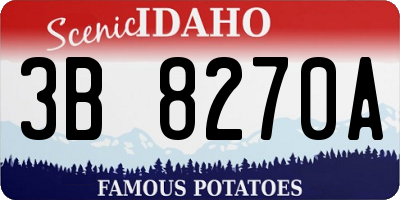ID license plate 3B8270A