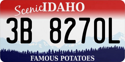 ID license plate 3B8270L