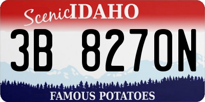 ID license plate 3B8270N