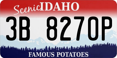 ID license plate 3B8270P