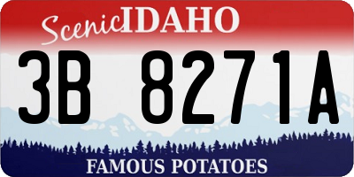 ID license plate 3B8271A