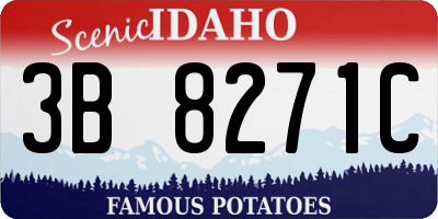 ID license plate 3B8271C