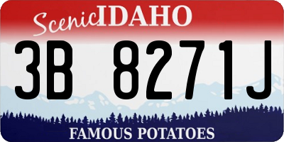 ID license plate 3B8271J