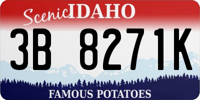 ID license plate 3B8271K
