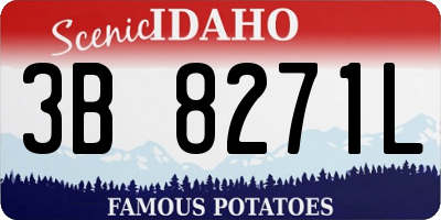 ID license plate 3B8271L