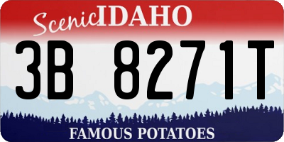 ID license plate 3B8271T