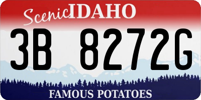 ID license plate 3B8272G
