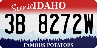 ID license plate 3B8272W