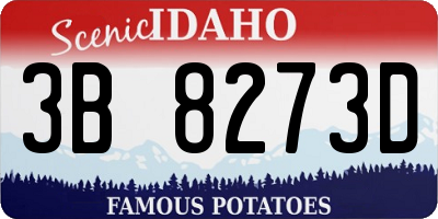 ID license plate 3B8273D