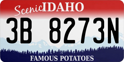 ID license plate 3B8273N