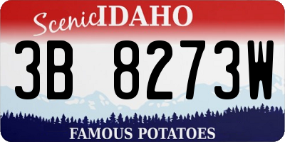 ID license plate 3B8273W