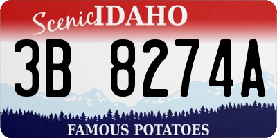 ID license plate 3B8274A