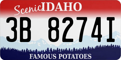 ID license plate 3B8274I