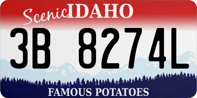 ID license plate 3B8274L