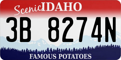 ID license plate 3B8274N