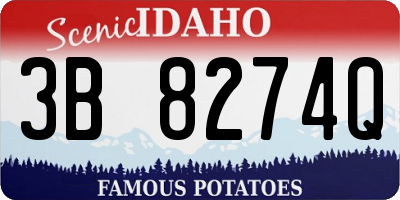 ID license plate 3B8274Q