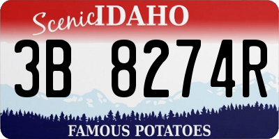 ID license plate 3B8274R