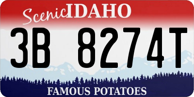 ID license plate 3B8274T