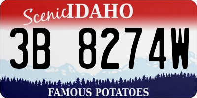 ID license plate 3B8274W