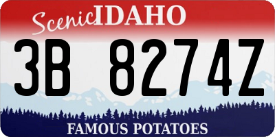 ID license plate 3B8274Z