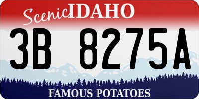 ID license plate 3B8275A
