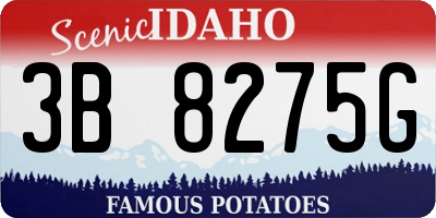 ID license plate 3B8275G