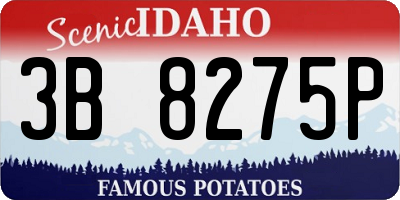 ID license plate 3B8275P