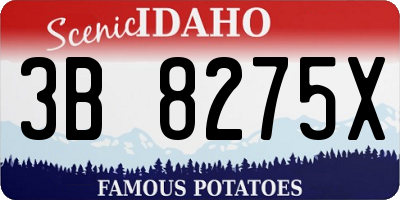 ID license plate 3B8275X